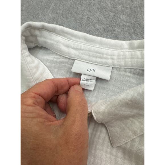 White J Jill Soft Gauze Cotton Button Up - size Petite Small - Picture 9 of 9